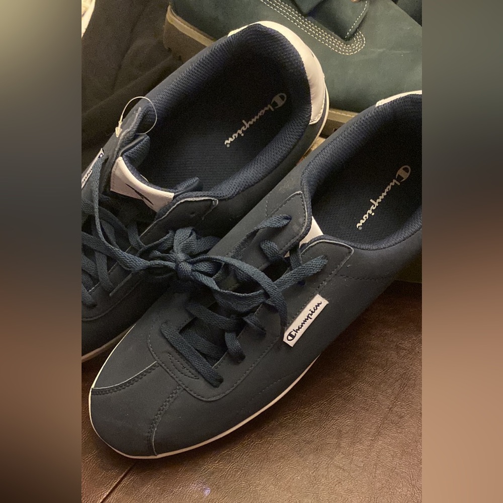 New Champion casual suede denim blue shoes